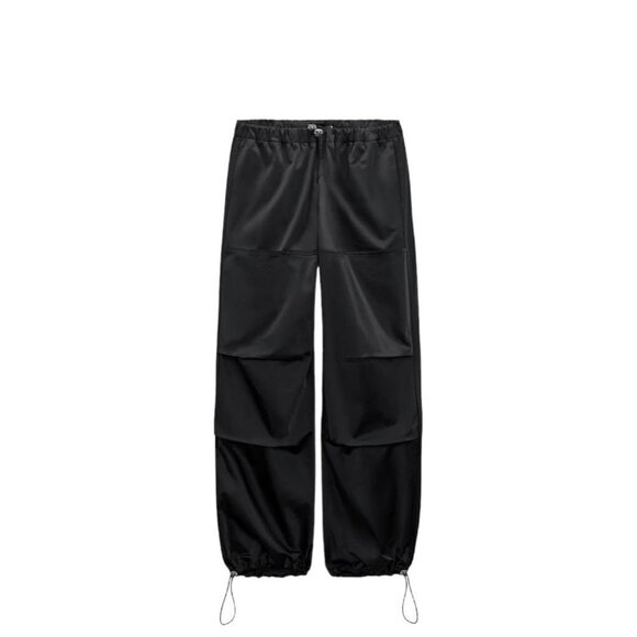 COPY - ZARA SATIN EFFECT PARACHUTE PANTS BLACK SIZE XS | 4661/407 - Picture 1 of 4